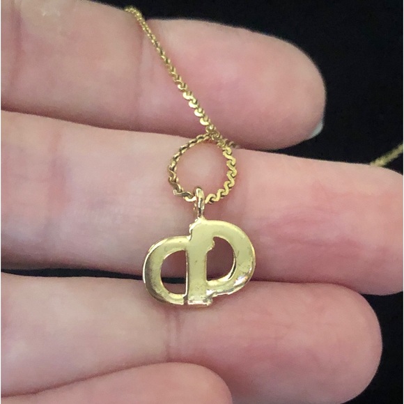 Vintage Host Pick Rare Gold Christian Dior CD Logo Necklace - Picture 4 of 7